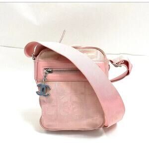 Chanel travel line pink nylon crossbody